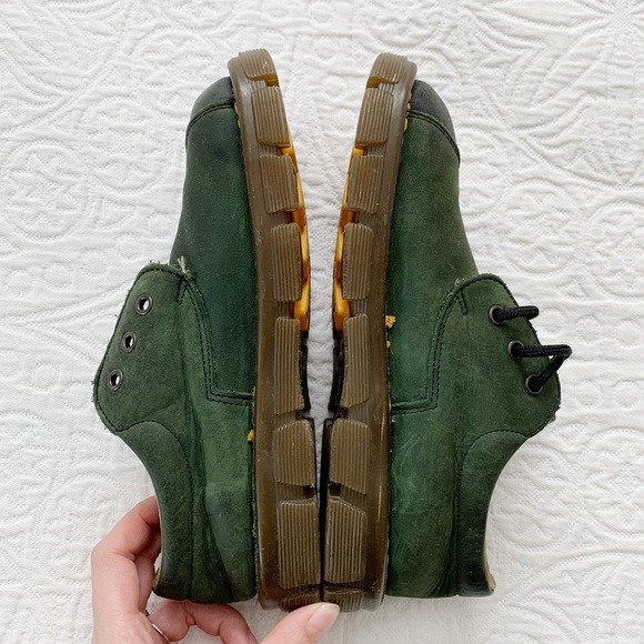 Vintage Dr. Martens Kids' Two Tone Leather Low Top Oxfords, Green / Black - Picture 4 of 8